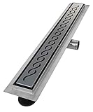 VILSTEIN Duschrinne 60cm Edelstahl, Bodenablauf Komplettset extra flach,...