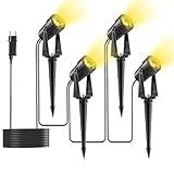 Yuusei Gartenbeleuchtung mit Strom, 4 in 1 Pack 14M Gartenlampen für...