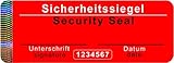 50 Stk - Sicherheits-Siegel mit Seriennummer - 70x25mm rot, beschreibbar -...