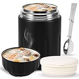 OUZHOU Thermobehälter für Essen, 600ml Edelstahl Thermobecher Essen mit...