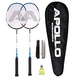 Apollo Badminton Set | Carbon Profi Badmintonschläger | Leichtgewicht...