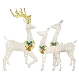 Beleuchtetes Hirsch-Set aus Acryl – 3D-Rentierfamilie mit LED-Lichtern,...