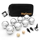 BigDean Boule Set mit 8 verchromten Boule Kugeln