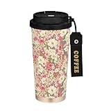 Yuiboo Jasmine Flowers Reisebecher für Kaffee unterwegs, Becher mit...