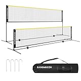 SANGMUCEN 4m Badminton Netz, Volleyballnetz Garten, höhenverstellbare...