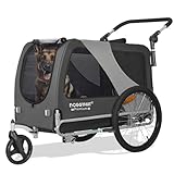 DOGGYHUT® Premium XL 2 in 1 Hundefahrradanhänger & Jogger 23-45 kg...