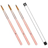 Nogeqi 3 Stück Acryl Nagel Pinsel Set(Größe 8/10/14), Acrylpinsel...