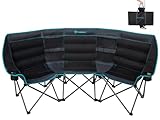 FUNDANGO Campingstuhl Faltbar für 3 Personen,Camping Sofa mit Kühltasche...