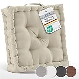 Beautissu Bodenkissen Sitzkissen 50x50 cm - Dickes Matratzenkissen 10cm -...