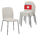 Albatros Esszimmerstühle 4er Set ENNA, beige - stapelbar, bequemer...