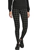 Urban Classics Damen Ladies Check High Waist Leggings, Schwarz (Black/White...