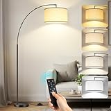 OUTON Bogenlampe Wohnzimmer, Dimmbar LED Stehlampe mit 40cm Beige...