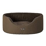 Feandrea Hundebett, Hundekorb, Wendekissen, 73 x 60 x 27 cm, braun...