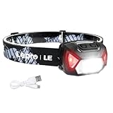 Lepro Stirnlampe LED Wiederaufladbar, 2000 Lux Superhell Kopflampe...