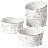 LE TAUCI Creme Brulee Schälchen Set 113 ml x 4, Souffle Förmchen,...