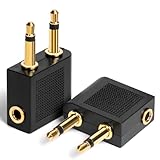 AXFEE Flugzeug Adapter Kopfhörer, 2 Stück Gold überzogen Flugzeug...