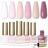 SUPWEE 6 Farben Nagellack Set, Schnelltrocknend Weißer Nackter Rosa...