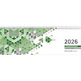 Zettler Tischquerkalender 1W/1S grün 2026 – Wochenkalender 30 × 10 cm,...