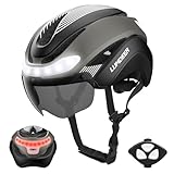 LUMDEER Fahrradhelm Erwachsene,LED-Leuchten Vorne und Hinten,Life Helm Für...