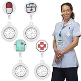 4 Stück Krankenschwester Uhren,Dehnbare Silikon Schwesternuhr Zeiger,...