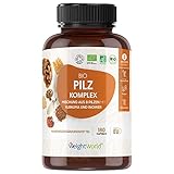 BIO Pilz Komplex mit 8 Pilzsorten - 180 Bio Pilz Kapseln - Laborgeprüft,...