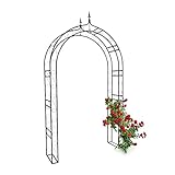Relaxdays Rosenbogen mit Spitze HBT 242 x 138 x 35,5 cm Torbogen aus...