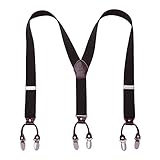 KANGDAI Rindsleder Hosenträger für Herren Breit Y Style 3.5 CM Mit Sehr 6...