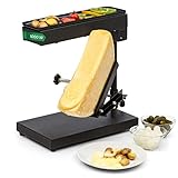 Klarstein Käse Raclette-Grill mit Edelstahl-Käse-Schmelzer, Dreh- &...