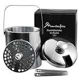 Montafox Edelstahl Eiswürfelbehälter 1,3 Liter Doppelwandig...