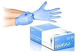 HANSKA 100 Blau Nitril-Einweghandschuhe – puderfrei – Einweg –...