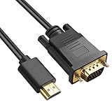 Omivine HDMI auf VGA kabel, 1080P VGA to HDMI (Stecker auf Stecker) HDMI...