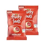 FruitySouls - Gefriergetrocknete Erdbeeren mit weißer Schokolade | 2 Pack...