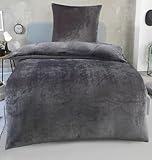 DreamHome Winter Wende Plüsch Bettwäsche 135x200 Nicky-Teddy Cashmere...