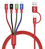 Minlu Multi USB Kabel, Multi Ladekabel 6 in 1, Universal Ladekabel mit...
