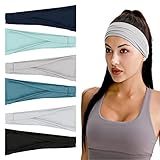 Flintronic 6 PCS Sports Damen Stirnband, Baumwollstretch Schweißband...