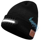 BNEHHOV Bluetooth Mütze mit LED Licht, Wiederaufladbare Beanie Mütze mit...