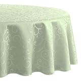 Romanstile Tischdecke Outdoor rund abwaschbar 140 cm sabeigrün runde...