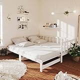 Festnight Tagesbett Ausziehbar Holz 2X(90x200) cm Ausziehbett...