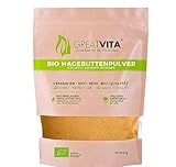 GreatVita Bio Hagebuttenpulver 1000g | Schonend gemahlenes Pulver aus 100%...