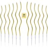 XUSSMM 36 Stückes Geburtstagskerzen, Gold Spiral Kuchen Kerzen,...