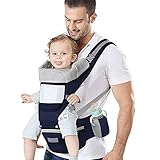 Azeekoom Babytrage Ergonomischemit Hüftsitz, Baumwolle Kindertrage Dorsal...