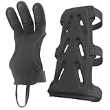 MAGARROW Traditionelle Bogenschießen Schießen Handschuh 3 Finger Schutz...