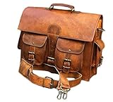 Vintage Couture 16-Zoll-Laptoptasche für Herren, echtes Leder,...