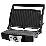 SUPERLEX Edelstahl Kontaktgrill Elektrogrill 1500-1800W mit Antihaftplatten...