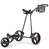 GYMAX Golftrolley faltbar, Golfwagen 3 Rad mit Anzeigetafel &...