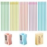 Xynovate 30 Stück Bleistifte HB, Holzgefasste Bleistifte, Ergonomischer...