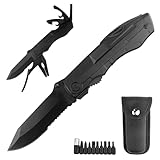MeoZynxadril Multitool Taschenmesser, Edelstahl Klappmesser, mit...