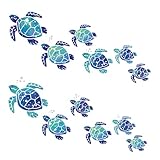 12 Stück Meeresschildkröten-Vinyl-Wandaufkleber，Wasserfeste Wandtattoos...