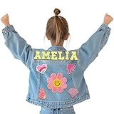 GifXify Personalisierte Jeansjacke für Kinder mit Namensaufnähern,...