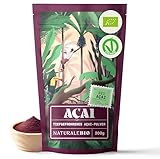 NaturaleBio Acai Pulver – 200 g gefriergetrocknetes Acai-Beeren Pulver...